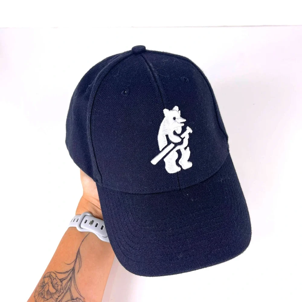 '47 Brand Chicago Cubs Cooperstown Logo Navy Blue Embroidered Wool Blend Hat OS - Picture 1 of 7